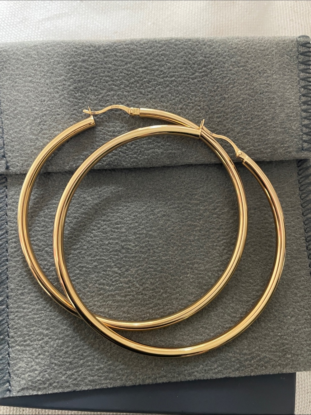 Thailand 925 sterling Silver Roled Gold Hoop Earrings